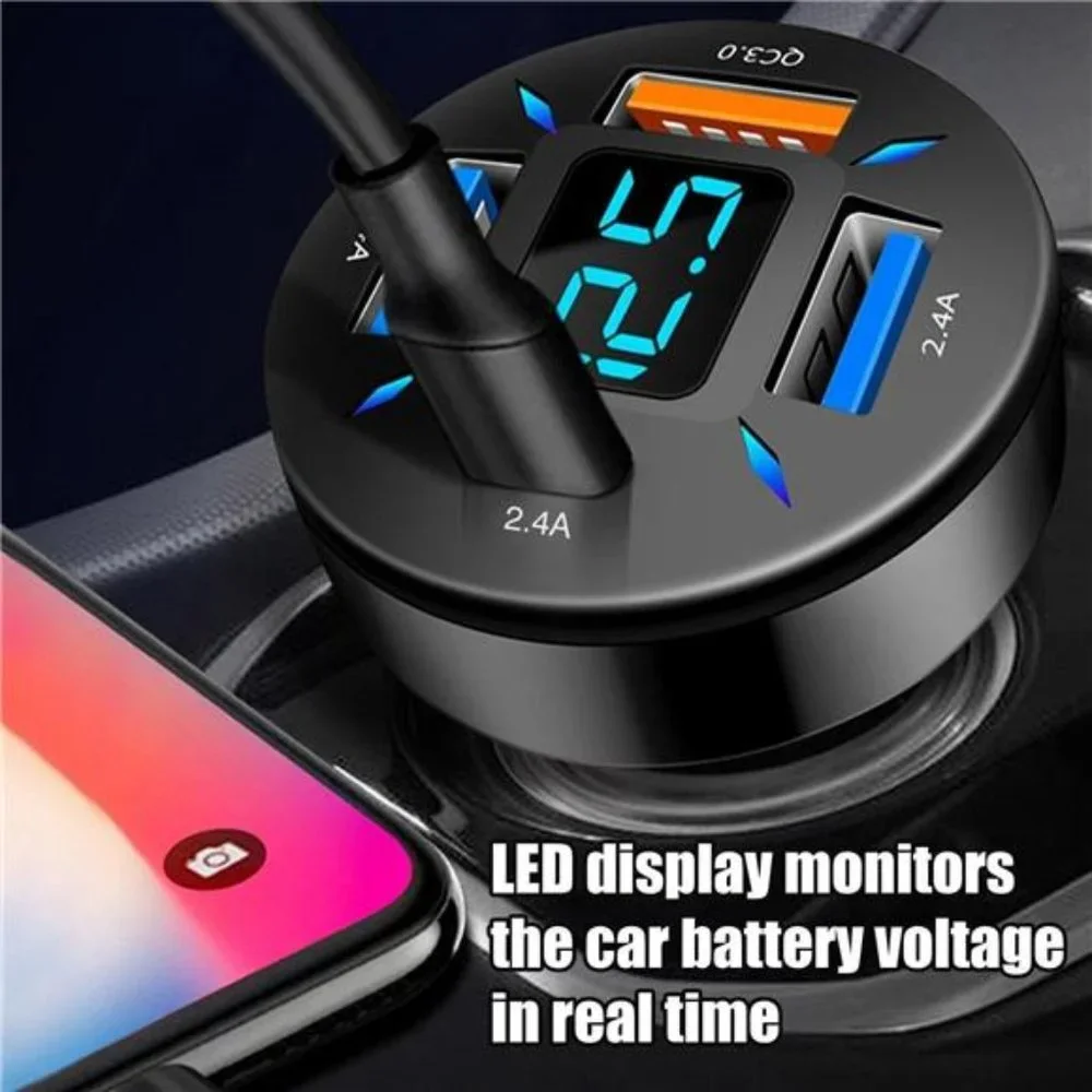 4 USB Port Super Fast Car Charger Adapter for iPhone Samsung Android Cell Phone